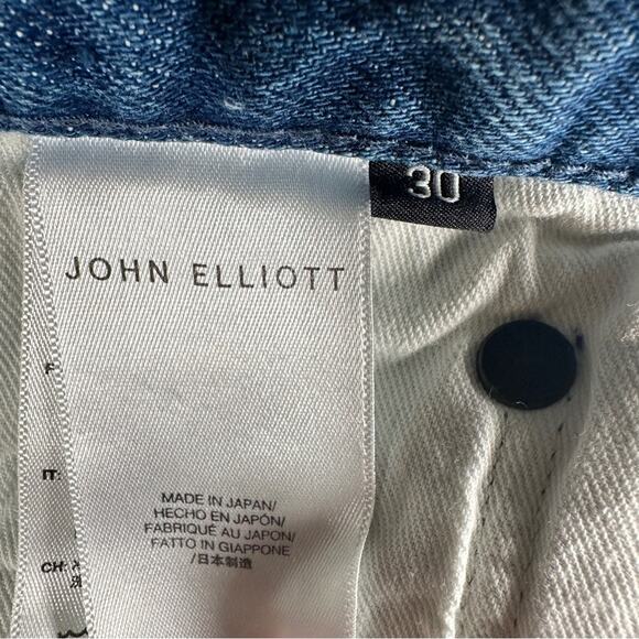 John Elliott Size 30 Mens Blue The Cast 2 Jeans White Paint Speck Speckled Hip - Picture 14 of 15